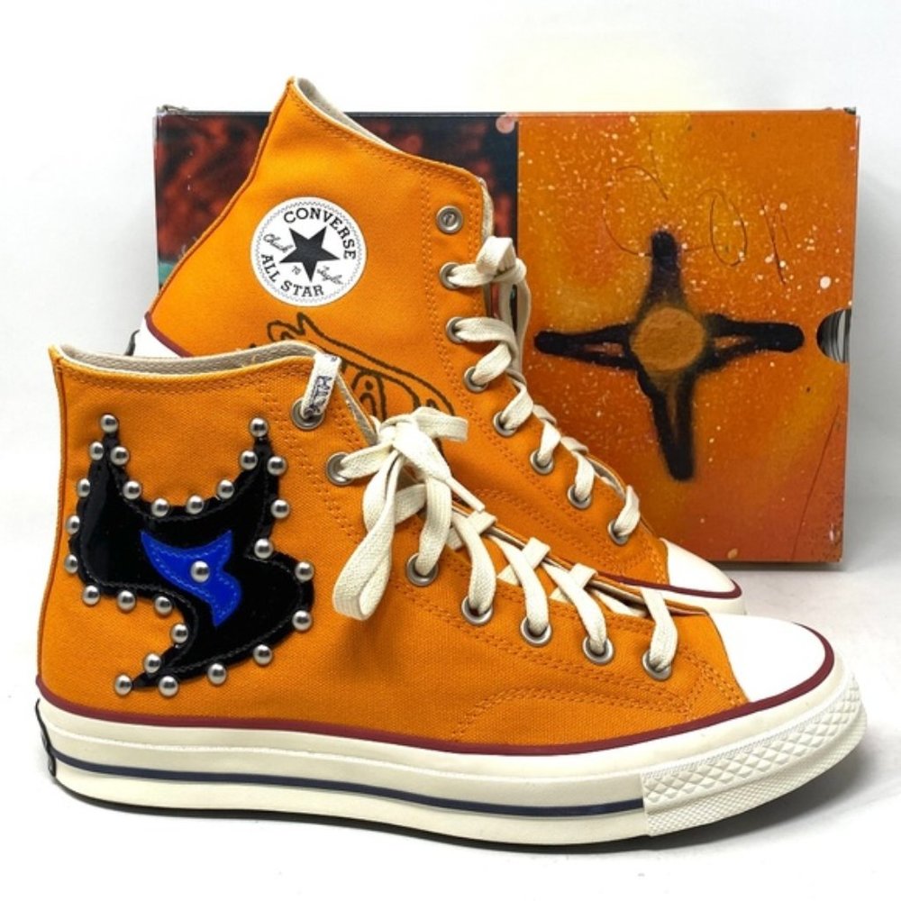 Converse x Come Tees Chuck 70 Shoes Orange Canvas Women Sneakers High A01762C